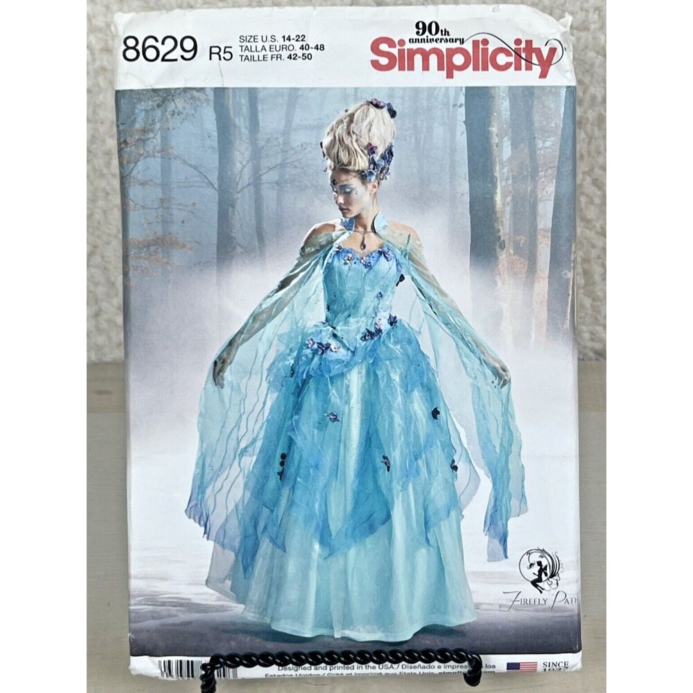 Simplicity 8629 FAIRYCORE Corset, Skirt & Overskirt Collar & Cape Sz 14-22 UNCUT